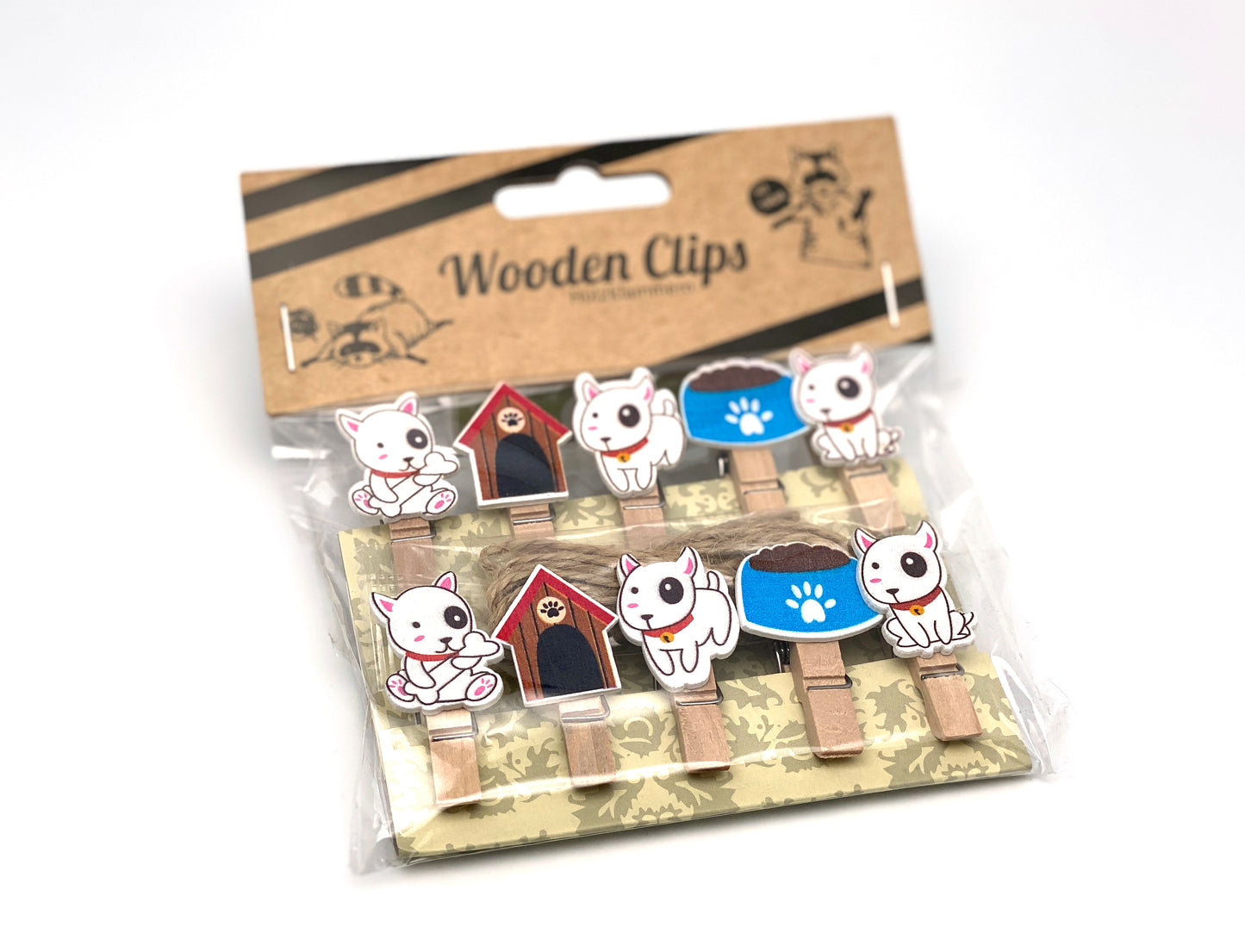 Holzklammern Miniklammern Hunde 10er Set