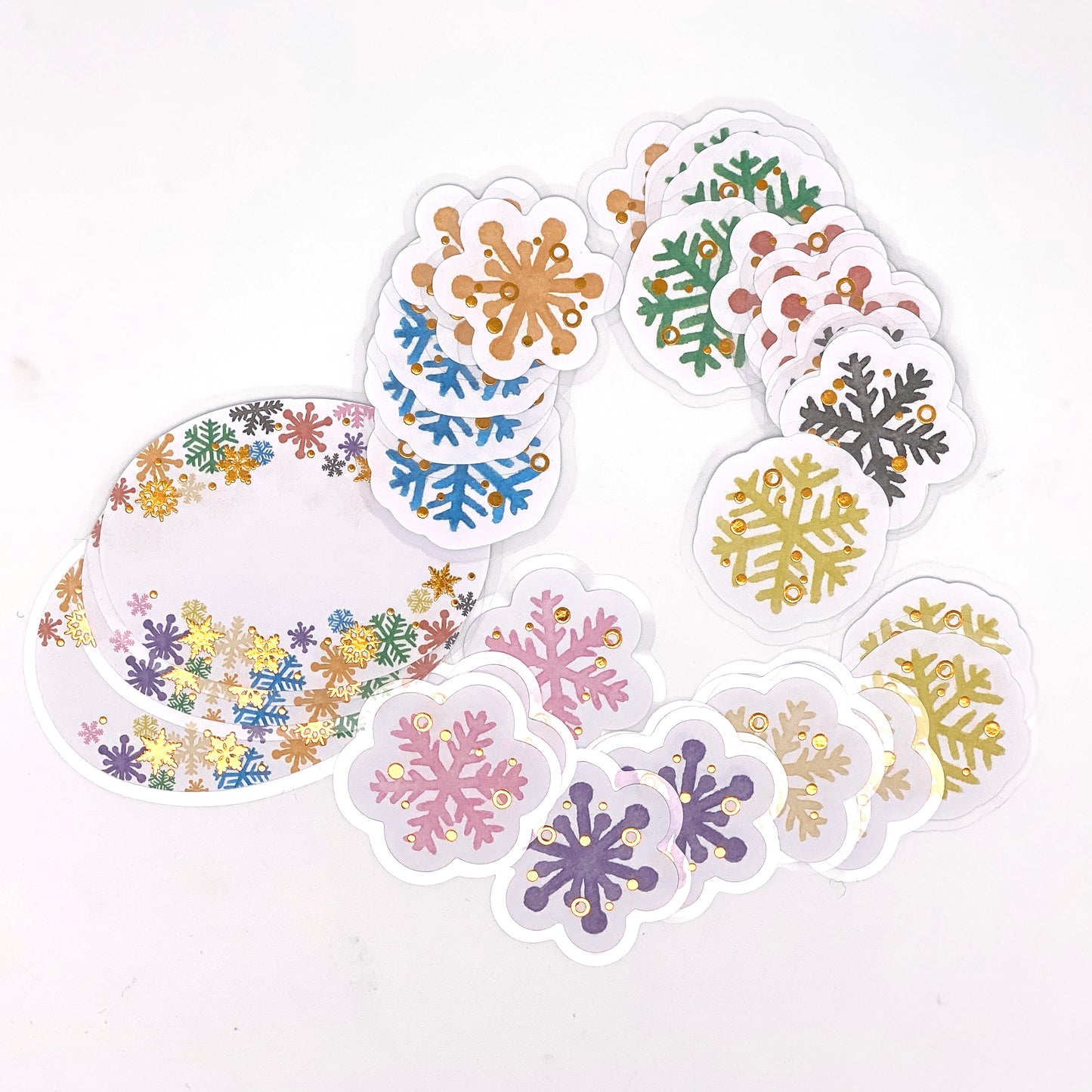 Schneeflocken./ Etiketten - Sticker, Aufkleber,