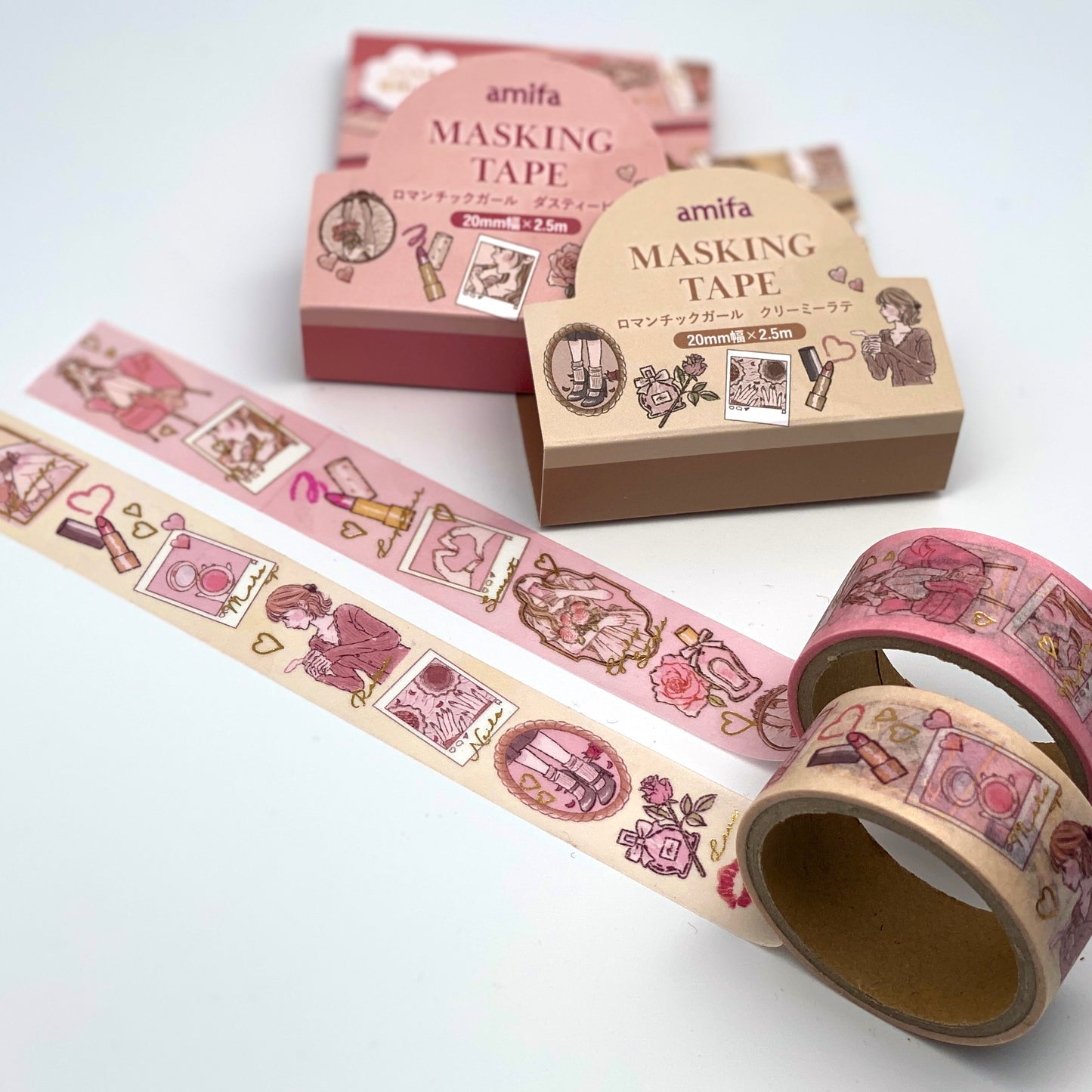 Girl-  mit Folienapplikation  retro Masking Tape Washi Tape
