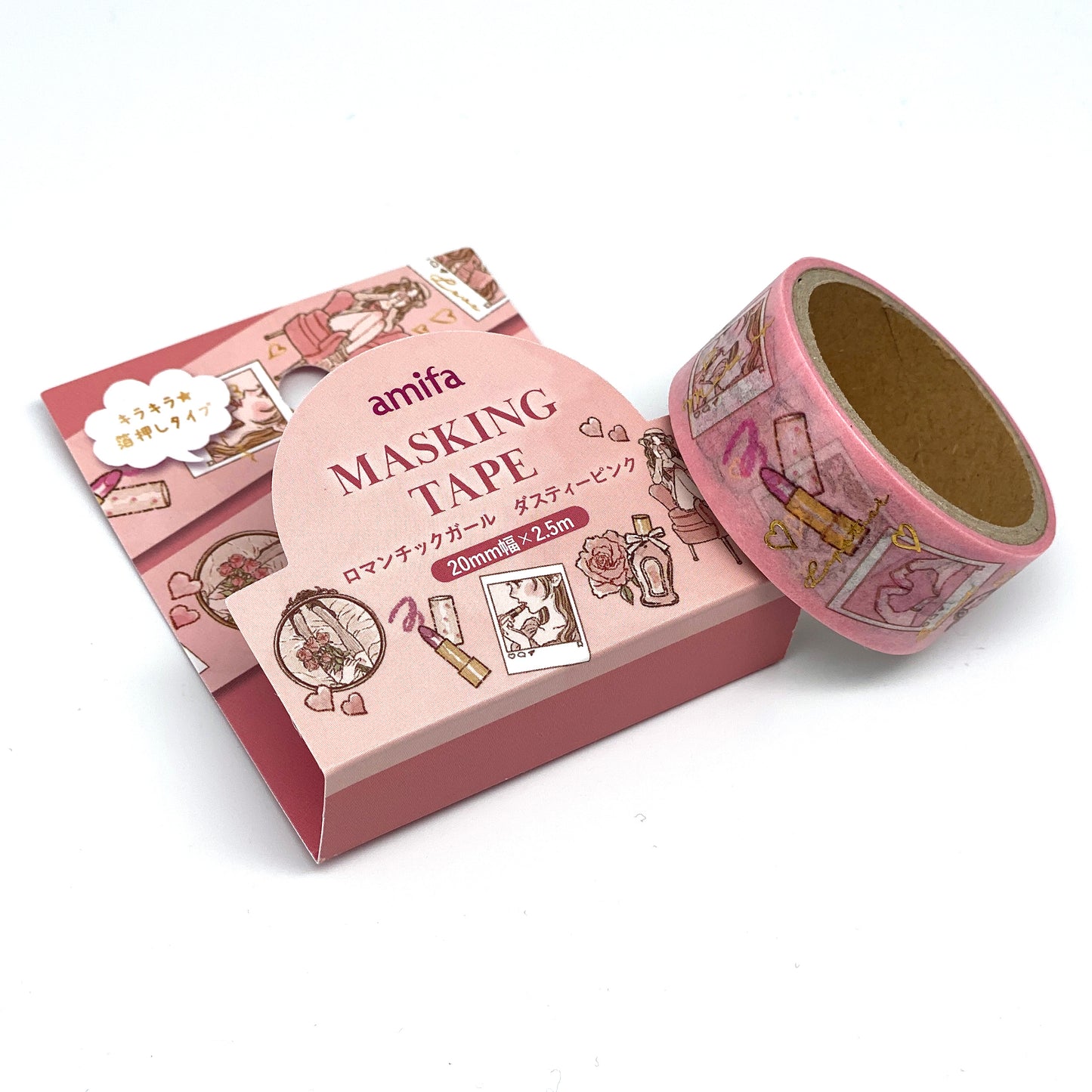 Girl-  mit Folienapplikation  retro Masking Tape Washi Tape