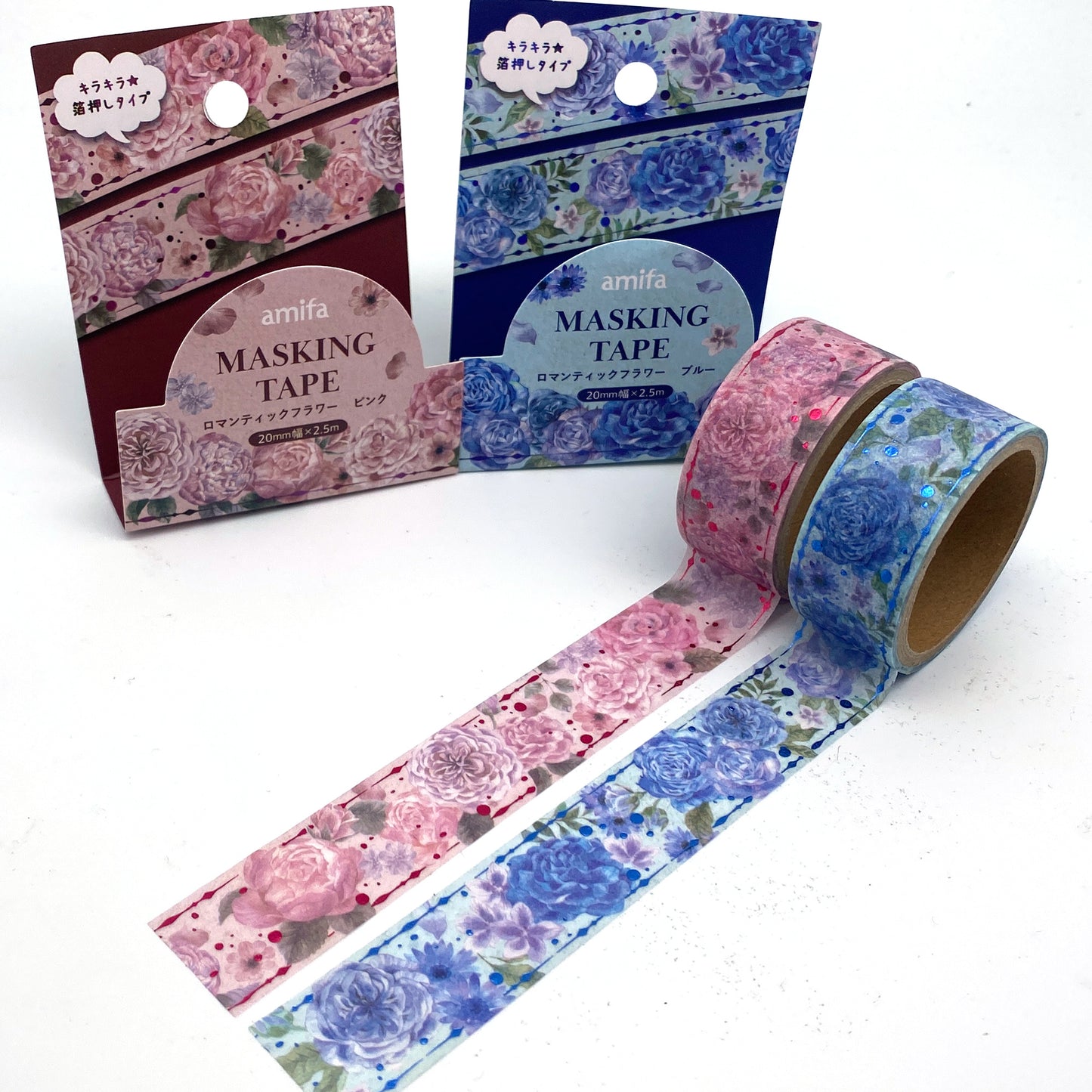 Rosen mit Folienapplikation - Washi - /Maskingtape