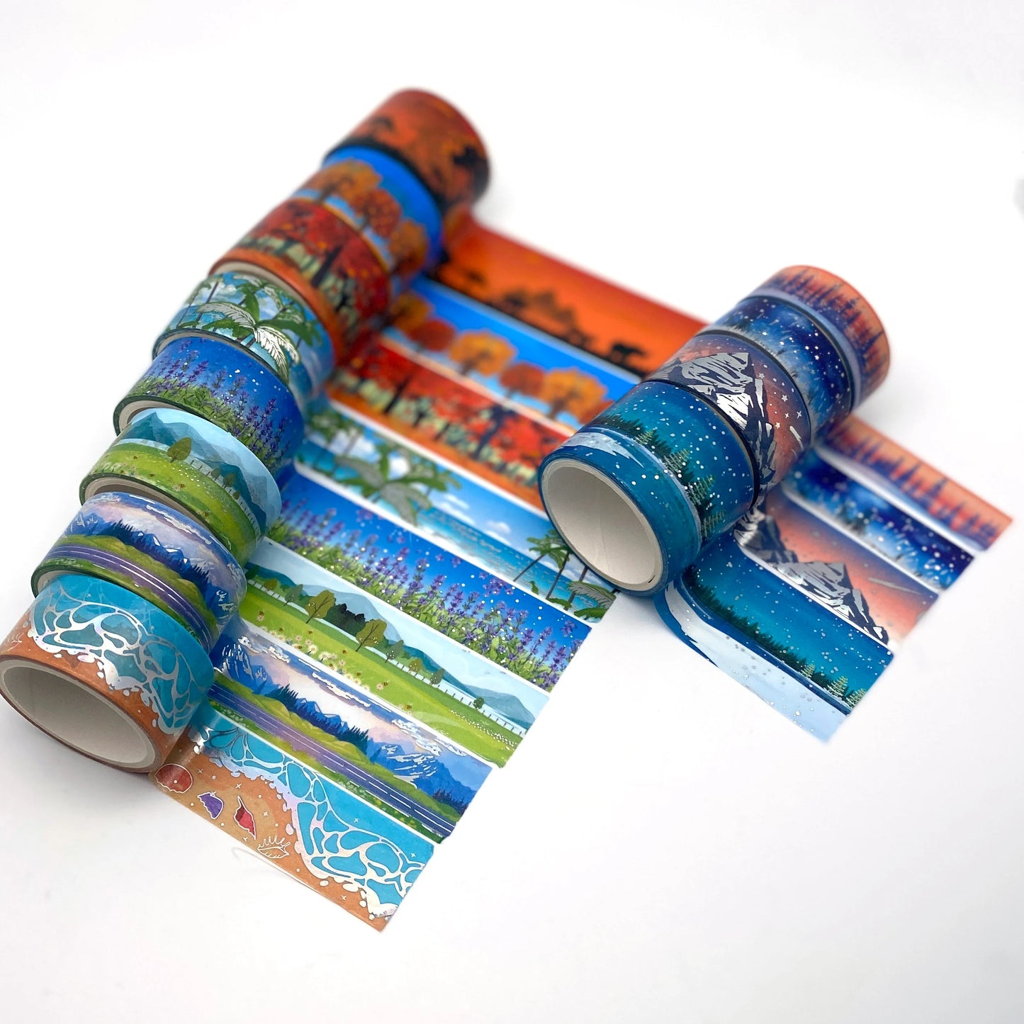 12er Jahreszeiten - Washi Tape mit Folienapplikation