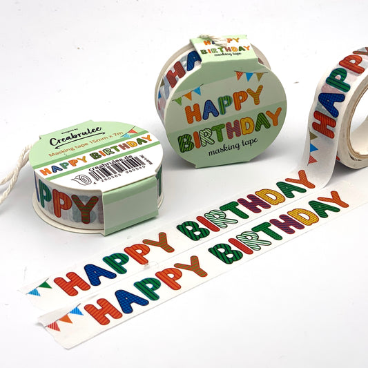 Happy Birthday -  Washi Tape/ 15 mm