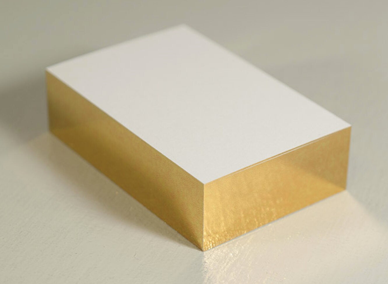 Visitenkarten neutral/Gold Folienschnitt 50 Stück
