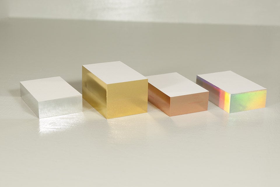 Visitenkarten neutral/Gold Folienschnitt 50 Stück