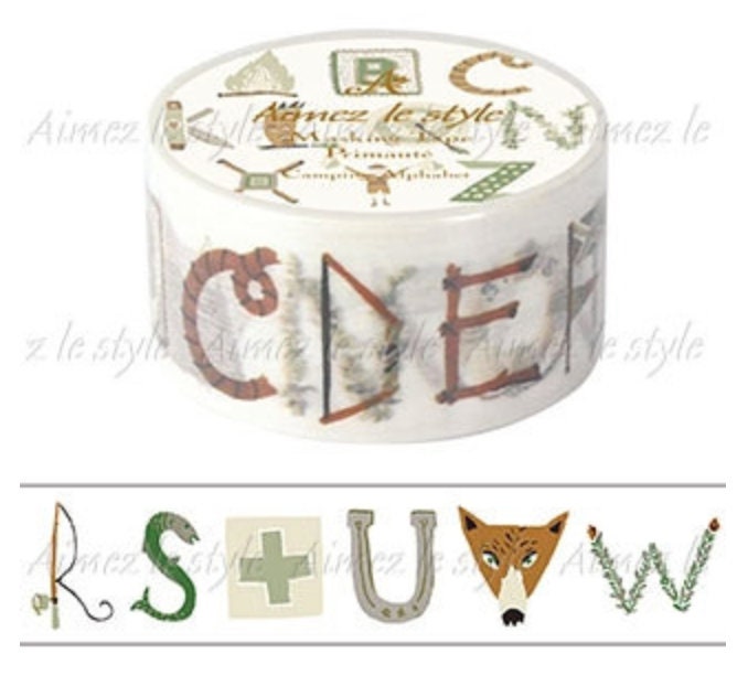 Camping Alphabet 28mm/7m Washi Tape / Masking T...