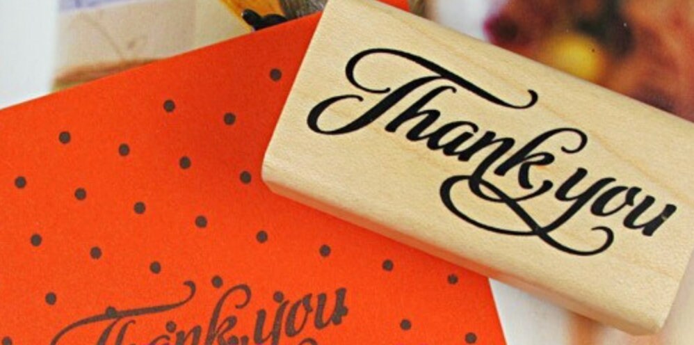 Stempel "Thank you" Schreibschrift