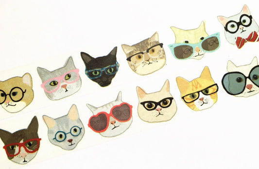 Glassed Cat - Washi Tape / Masking Tape