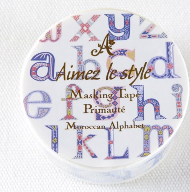 Moroccan Alphabet 28mm/7m Washi Tape / Masking ...