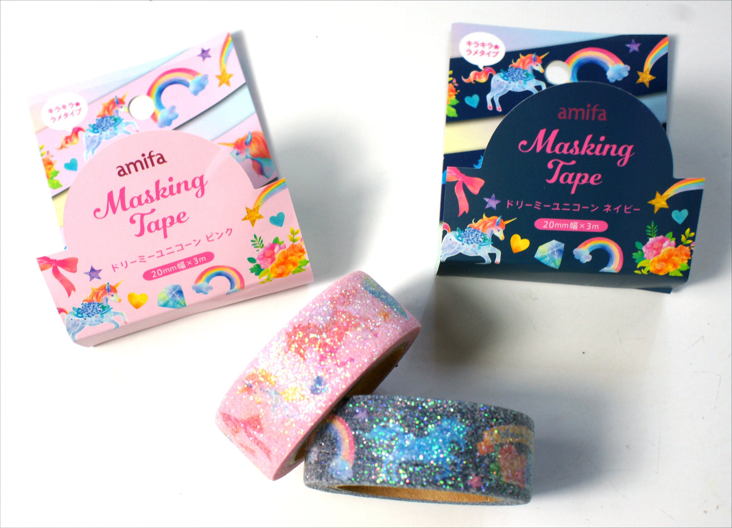 Einhorn mit Glitzerlack/ Masking Tape, Washi Tape