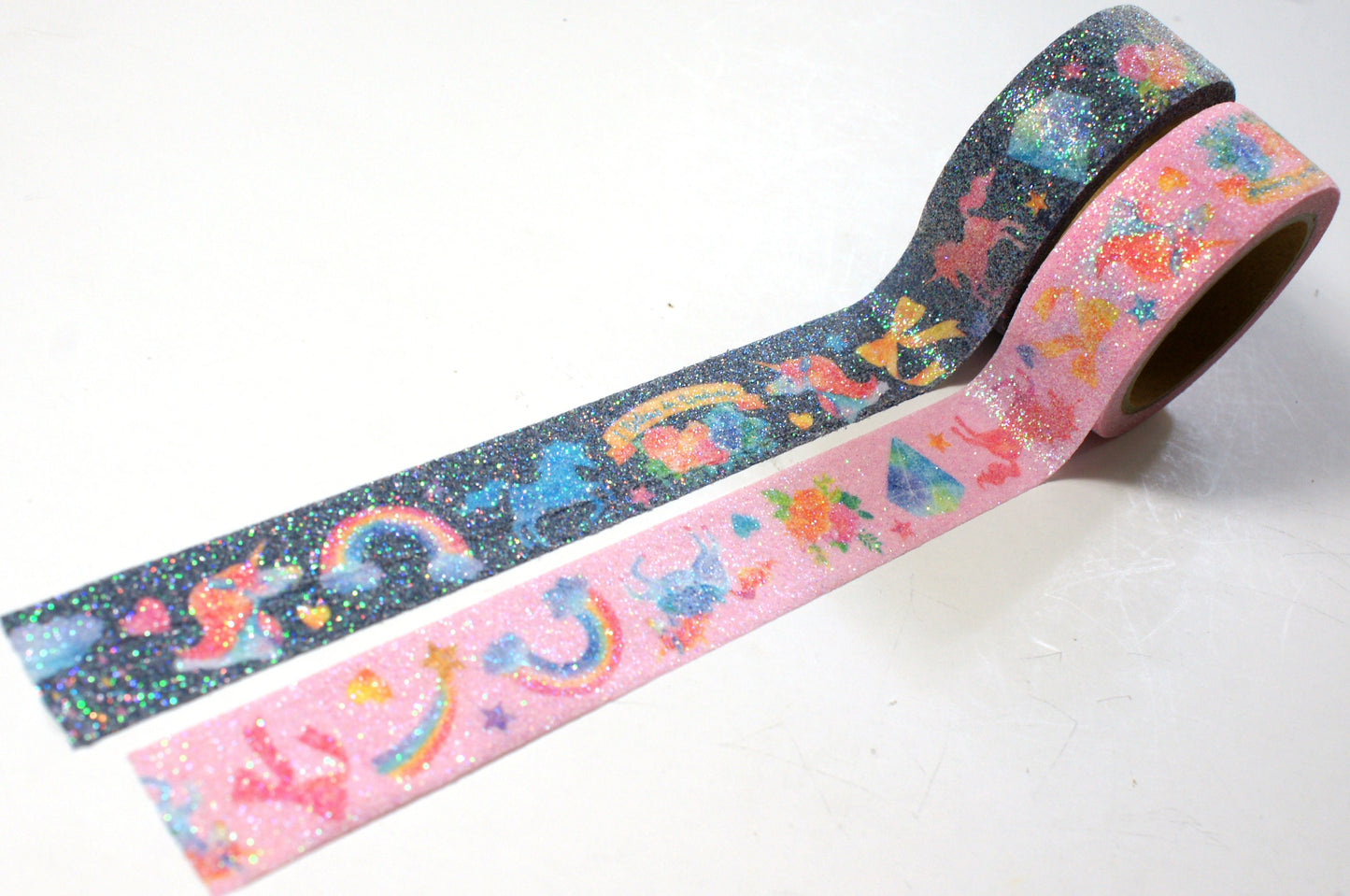 Einhorn mit Glitzerlack/ Masking Tape, Washi Tape