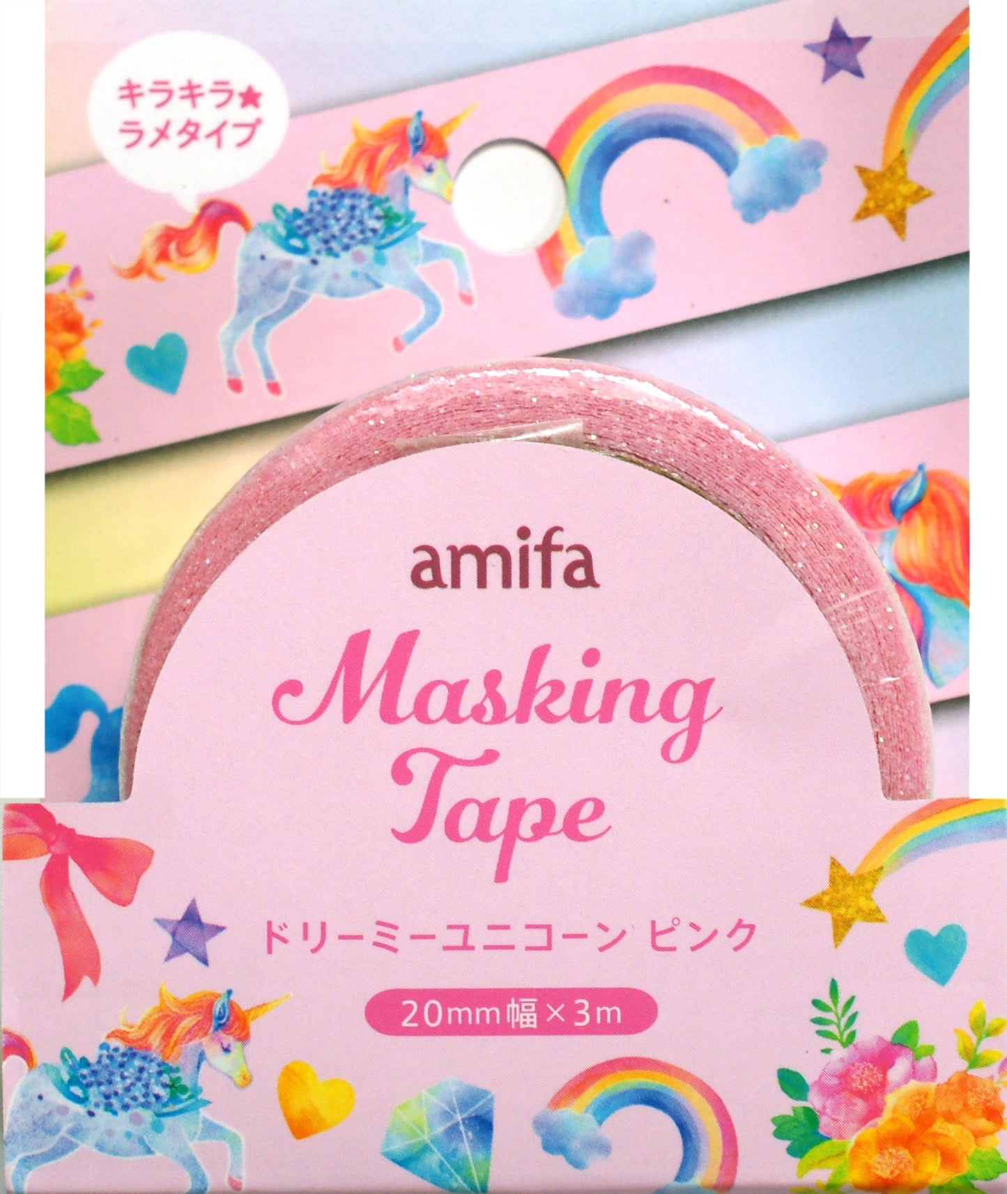 Einhorn mit Glitzerlack/ Masking Tape, Washi Tape