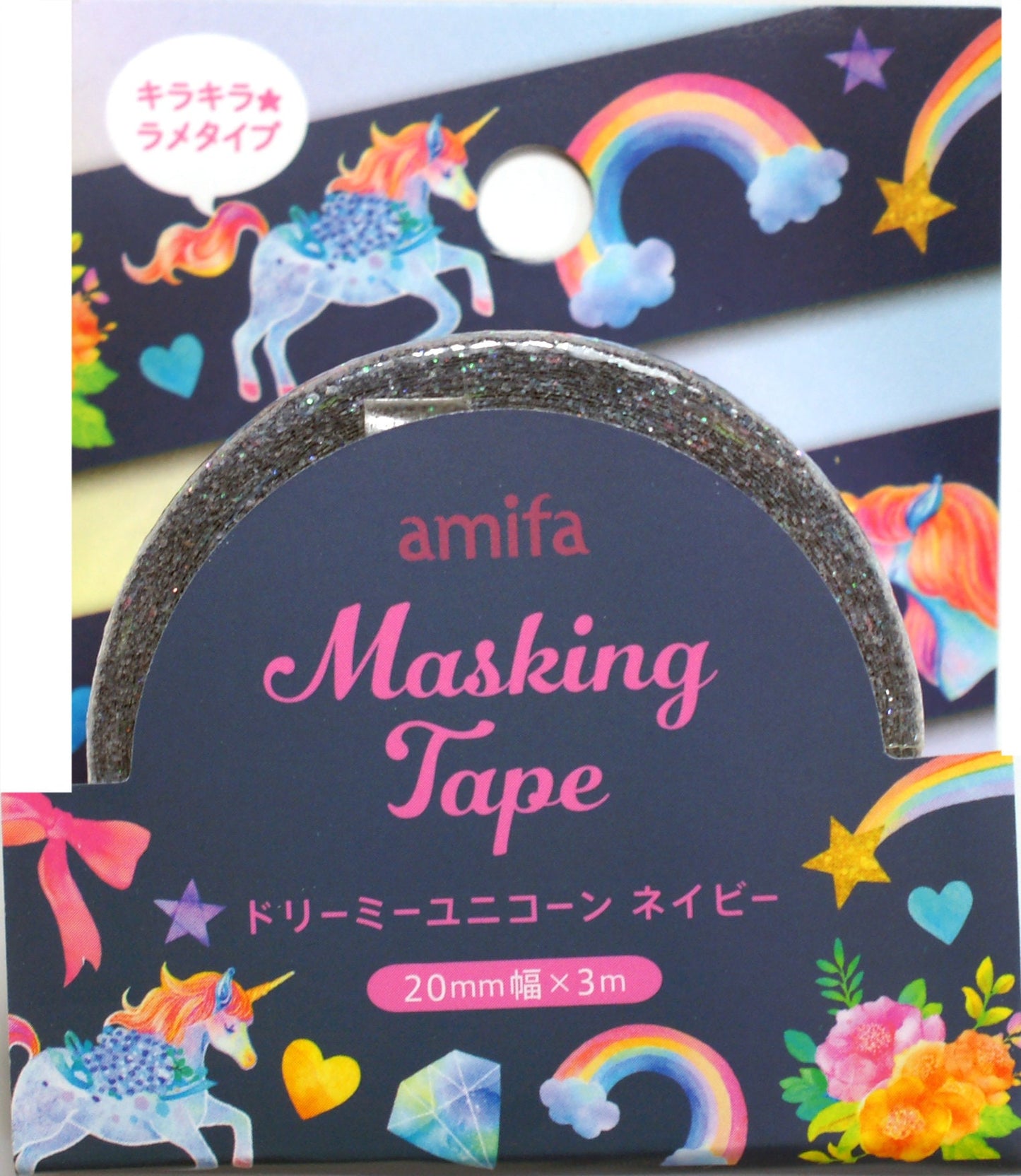 Einhorn mit Glitzerlack/ Masking Tape, Washi Tape