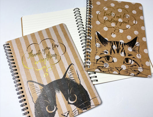 Notizheft, Notebook, Ringheft liniert "Katzen" A5