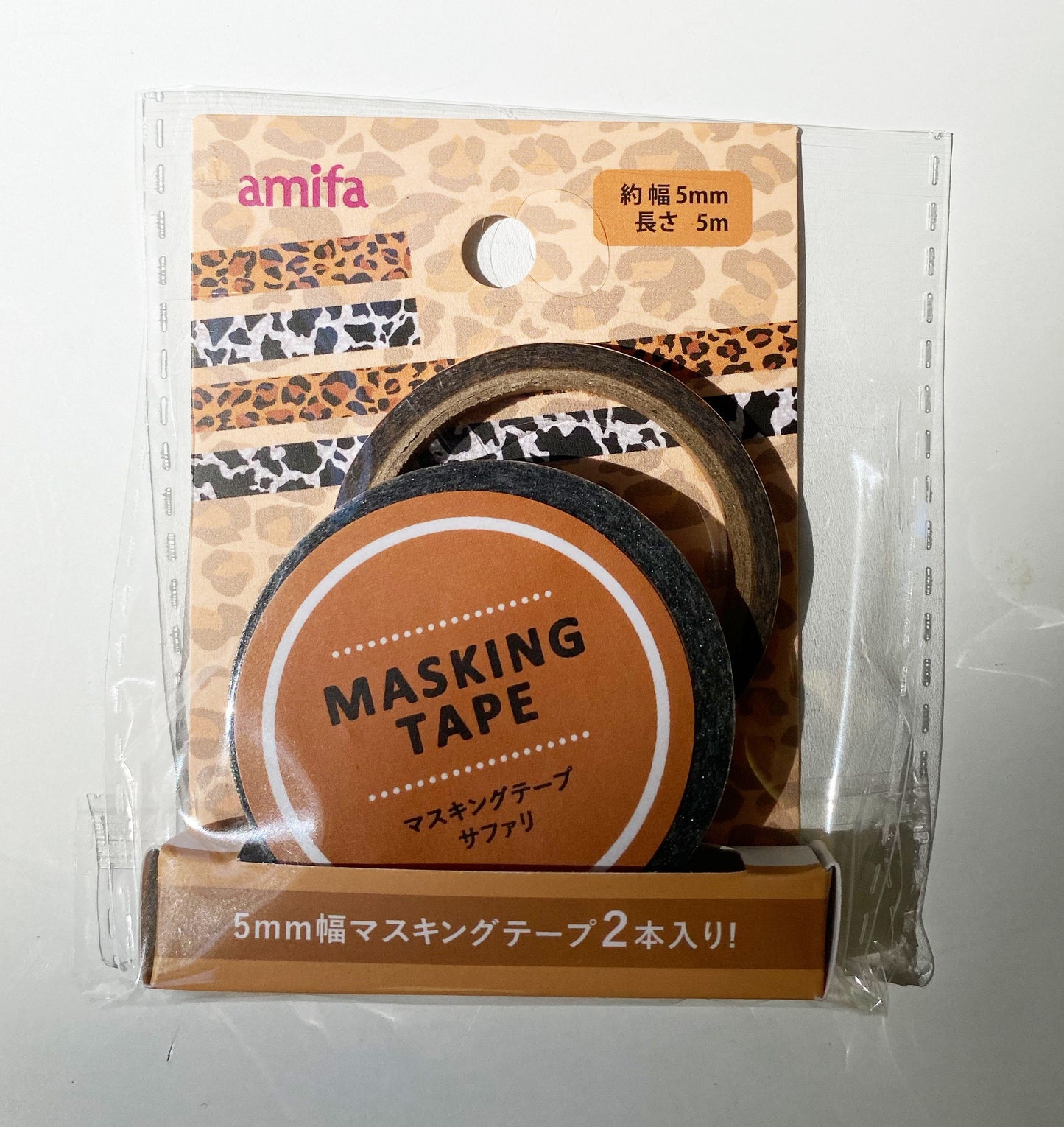 Animal Print / Set 2 x 5mm x 5m Masking Tape, Washi Tape