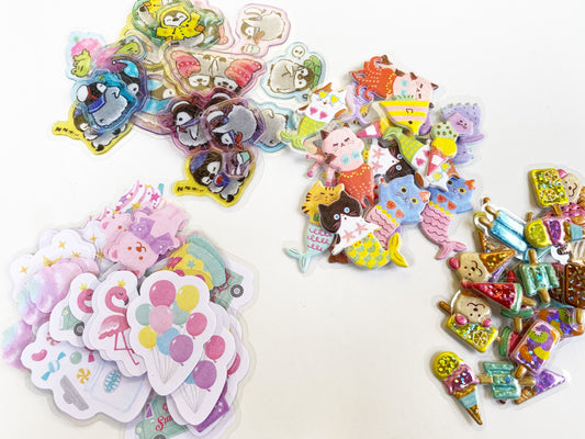 Meerjungkatzen, Eis, Pinguine, Happy , Sticker Aufkleber