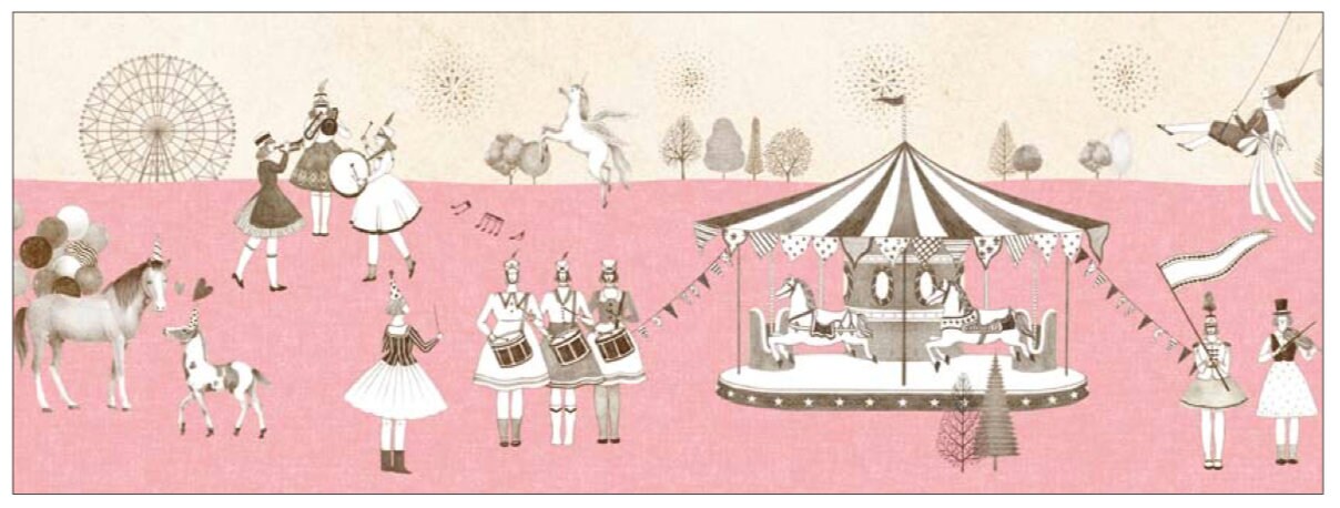 Paris, Karusel, Blumen Washi Tape / Masking Tape XL