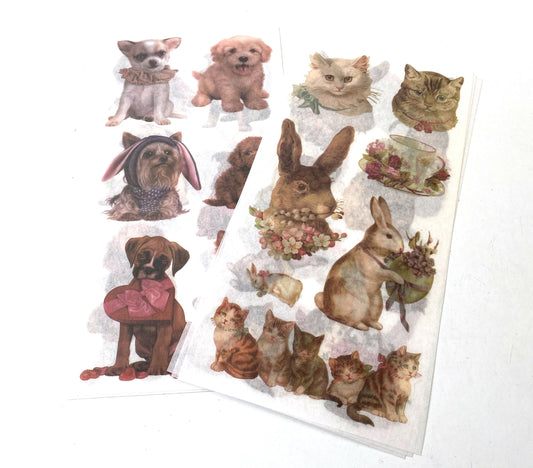 Stickersets "Katzen und Hasen" "Hunde" Sticker, Aufkleber,
