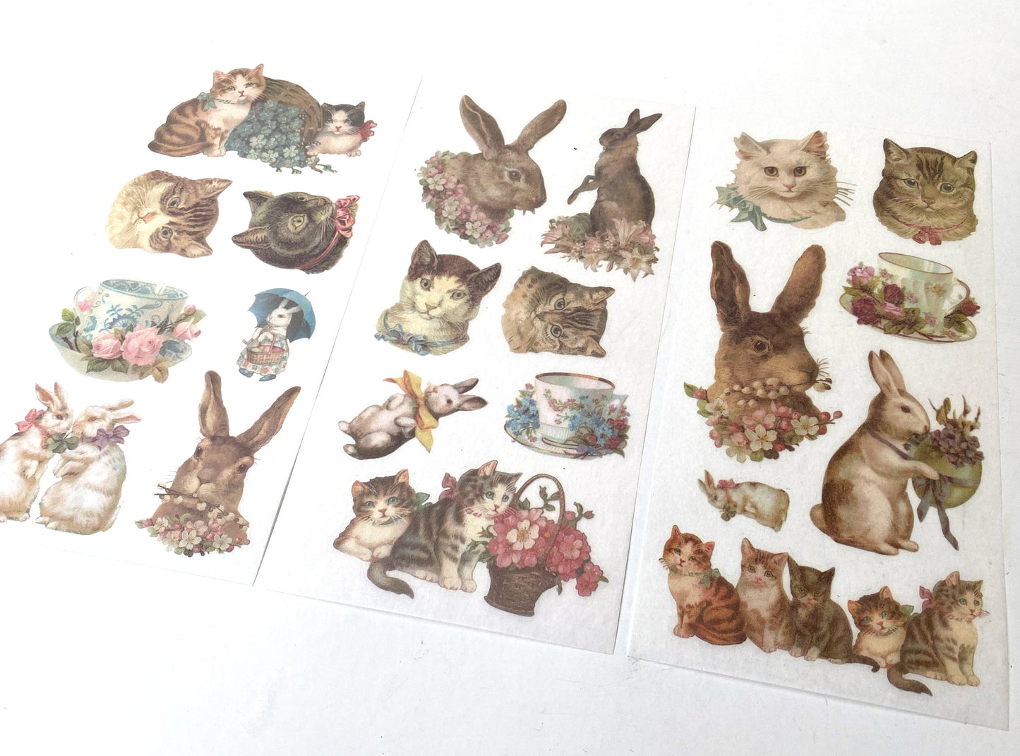 Stickersets "Katzen und Hasen" "Hunde" Sticker, Aufkleber,