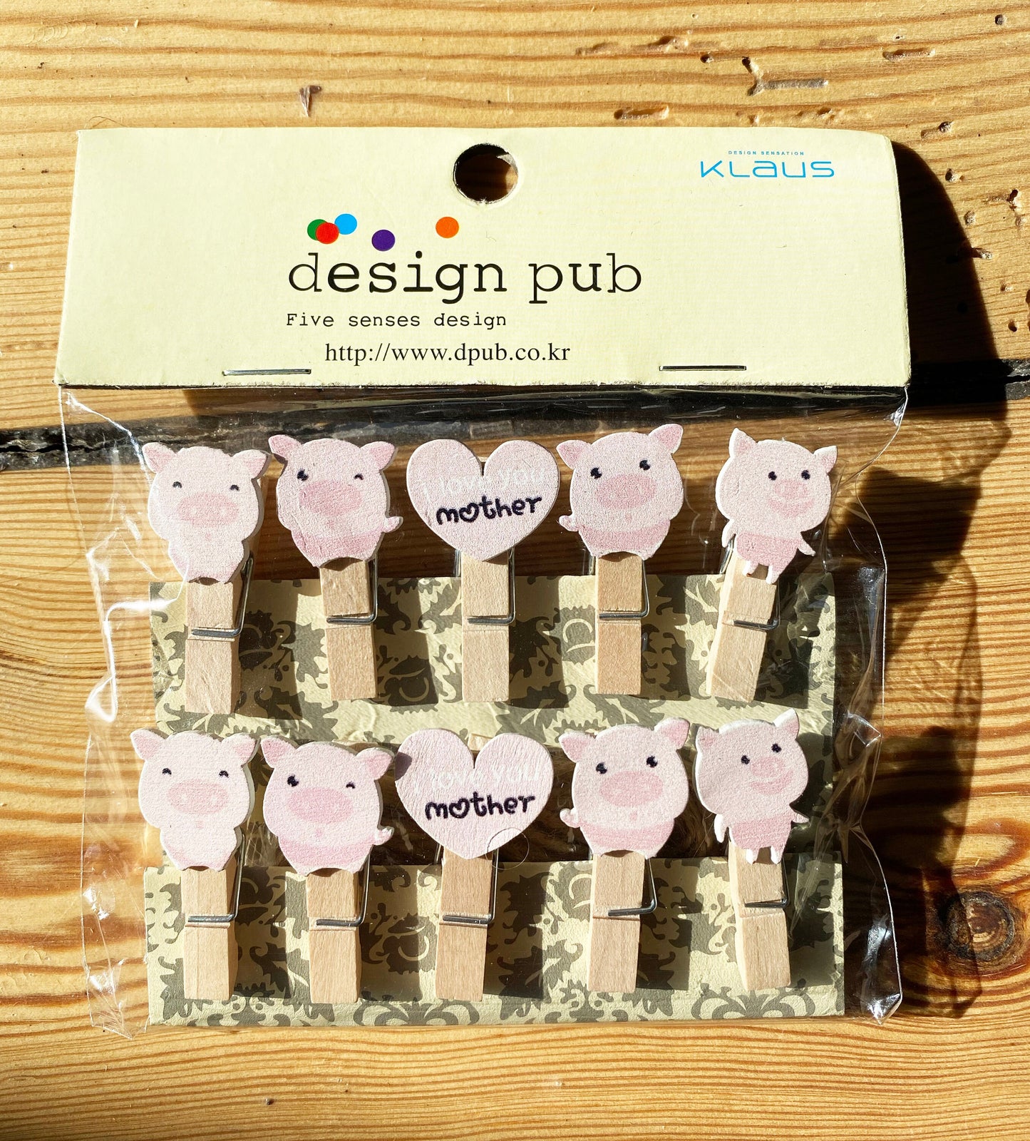 Holzklammern Miniklammern Lama, Alpacca, Muschel, Flamingo,  10er Set