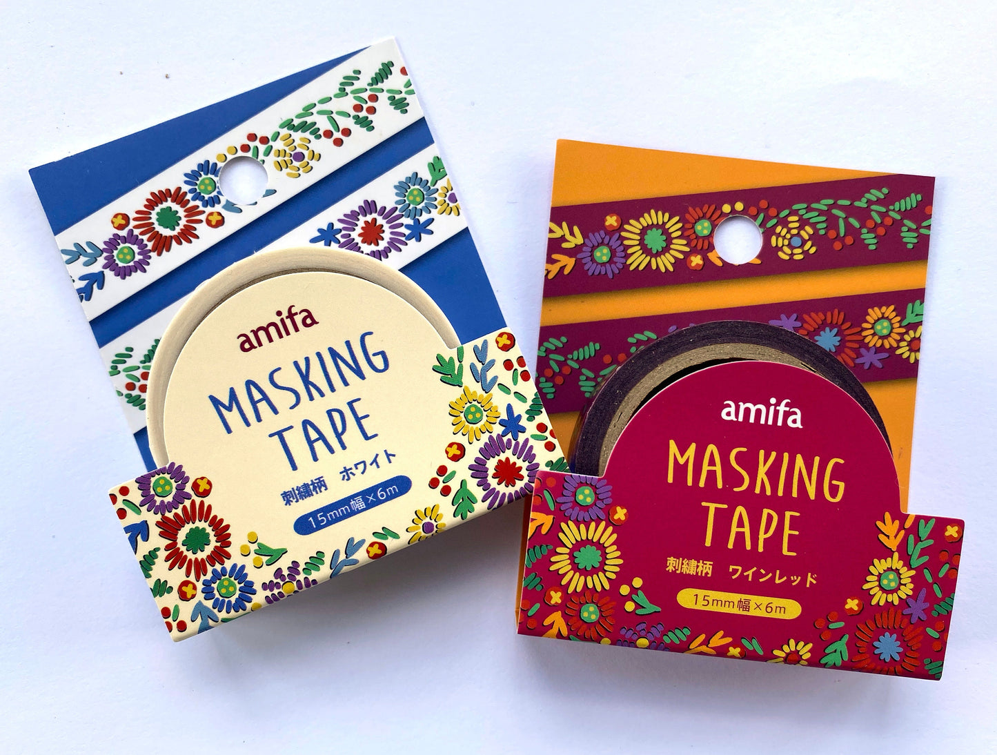 Blumenmuster, Washi Tape/Masking Tape 15mm x 6M