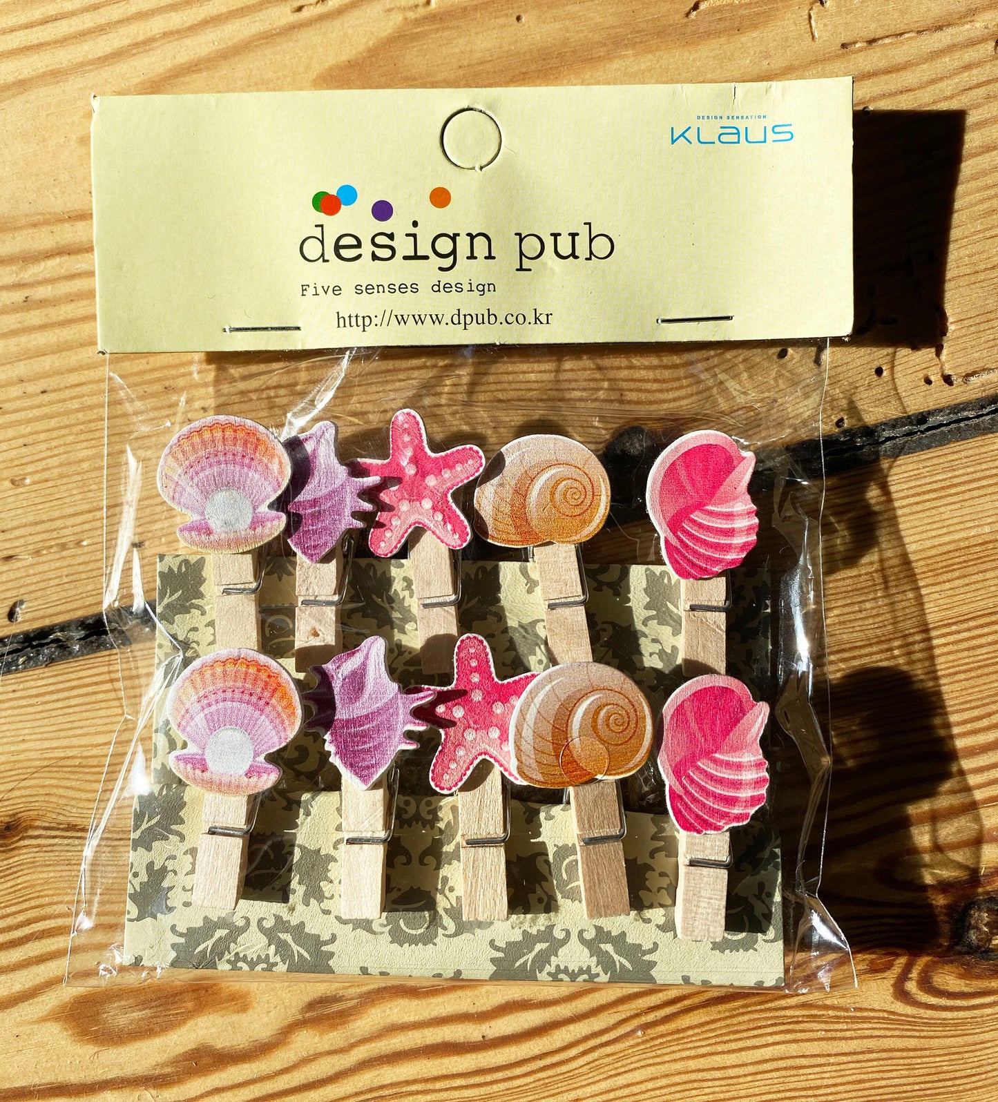 Holzklammern Miniklammern Lama, Alpacca, Muschel, Flamingo,  10er Set