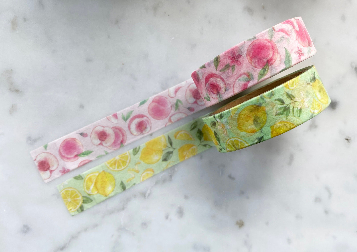 Zitrone, Pfirsich Washi Tape/Masking Tape 15mm x 6M