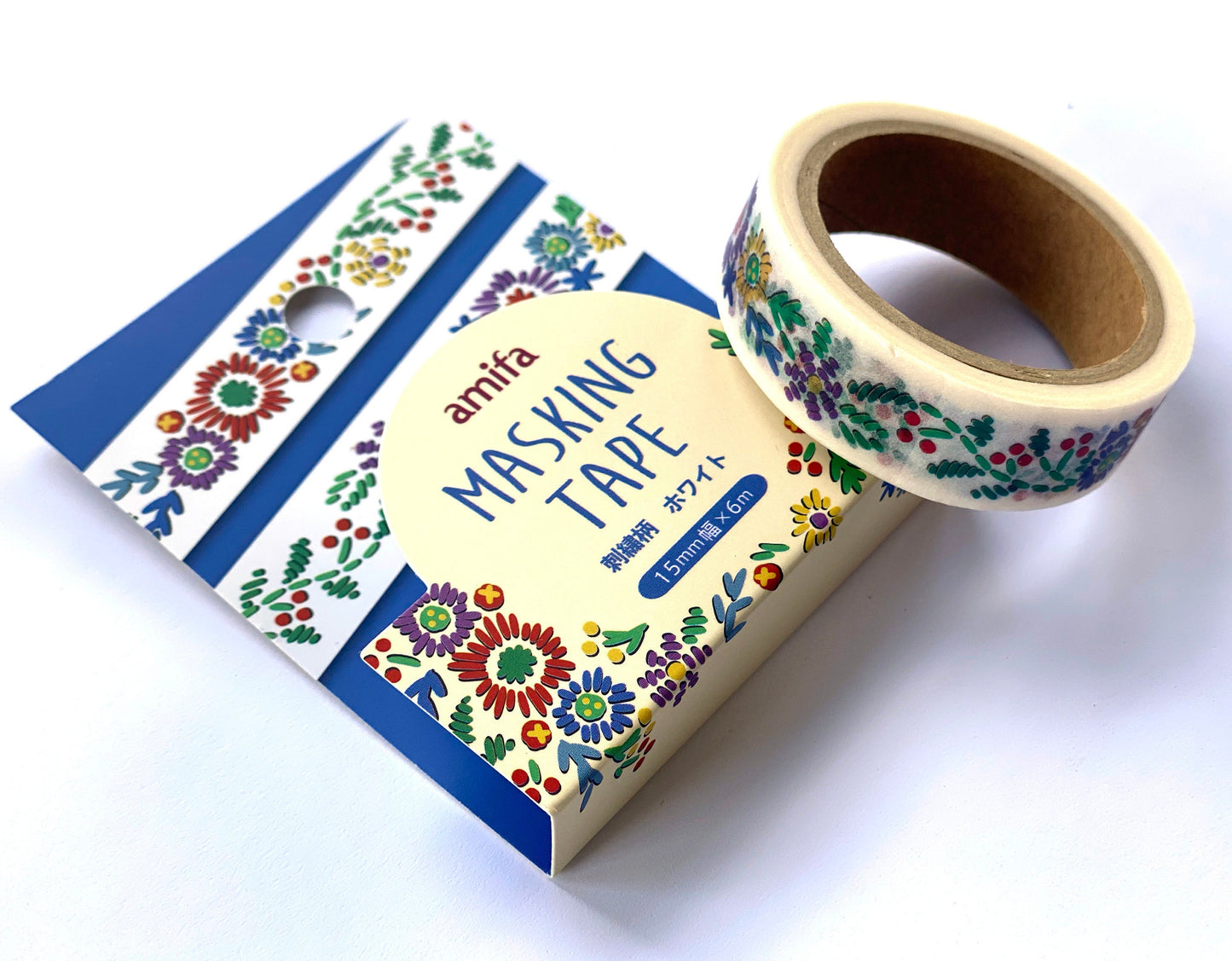 Blumenmuster, Washi Tape/Masking Tape 15mm x 6M