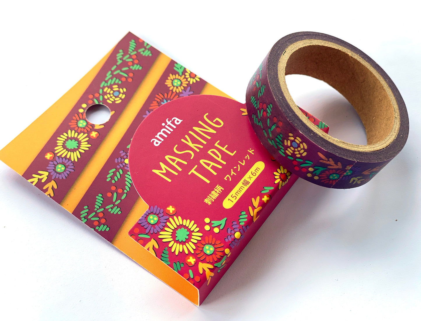 Blumenmuster, Washi Tape/Masking Tape 15mm x 6M