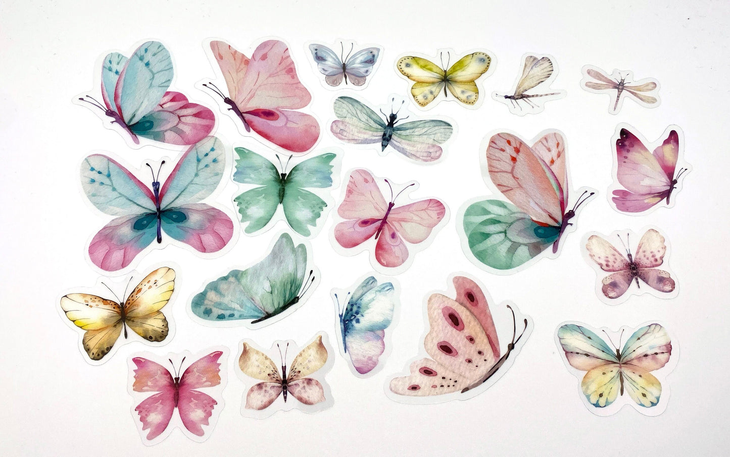 Schmetterlinge Libellen Sticker / Aufkleber je 40 Stück