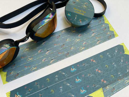 Schwimmen , Washi Tape/Masking Tape 7M x 15mm