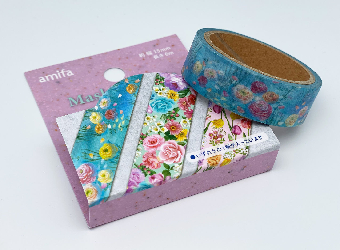 Blumenmuster, Washi Tape/Masking Tape 15mm x 6M