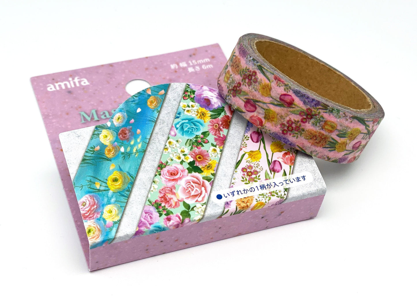 Blumenmuster, Washi Tape/Masking Tape 15mm x 6M