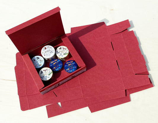 Rote Box aus Karton zum Selbstaufbau - Plano Box