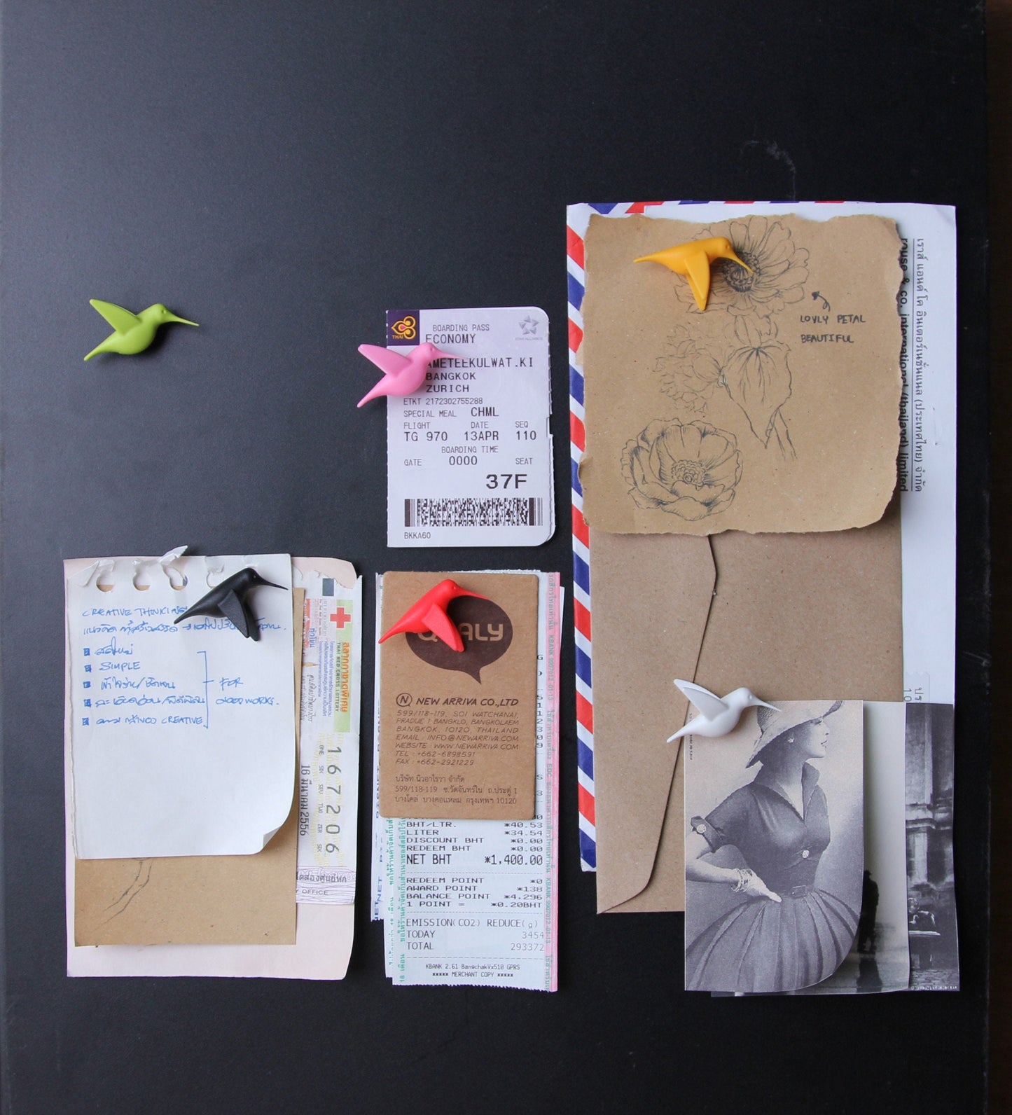 Vögel Sitzend Magnete (Recycelter Kunstoff)