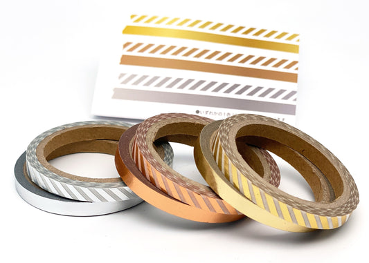 Metallic - Streifen, Washi Tape/ 7,5 mm x 6 m