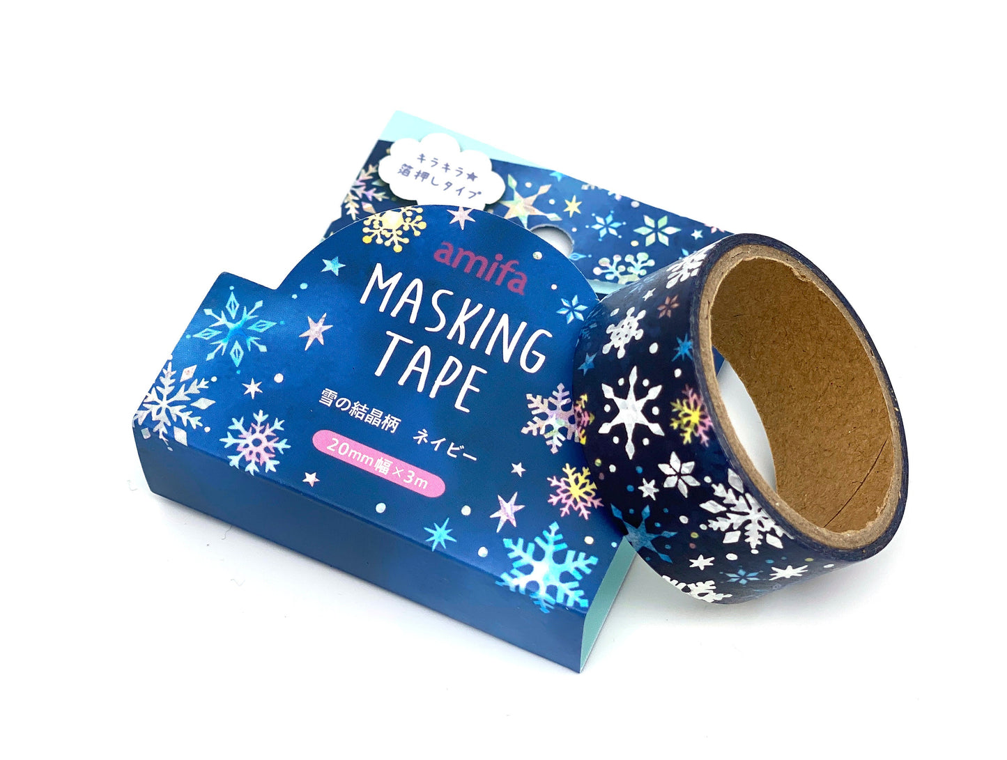 Schneeflocken mit Silber, Washi Tape/Masking Tape 20mm x 3m