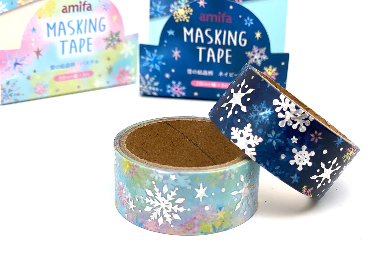 Schneeflocken mit Silber, Washi Tape/Masking Tape 20mm x 3m