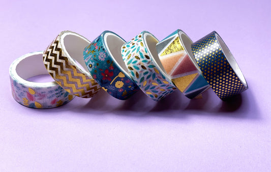 6er Set - Glanz Washi Tape