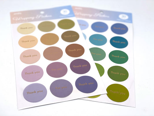 Thank you / For you:  Sticker / Aufkleber / Etiketten je 30 Stück