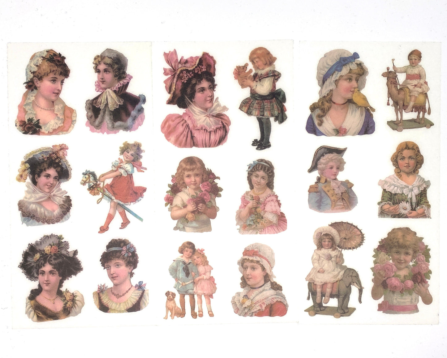 Stickersets Vintage "Blumen" "Frauen und Mädchen" Sticker, Aufkleber,