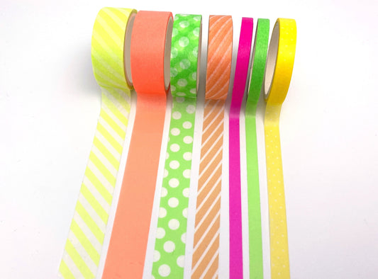 7er Set Neon Washi Tape / Masking Tape
