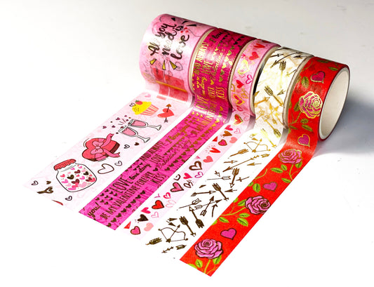 5er Set Love / Valentinstag Washi Tape