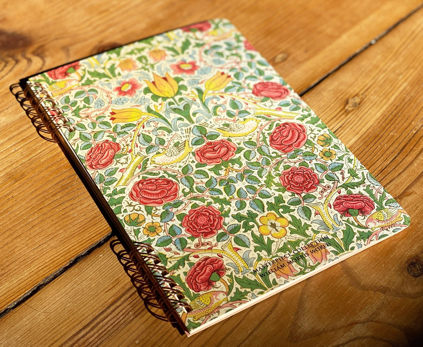 Notizheft A5 liniert - William Morris Muster - Ringheftung