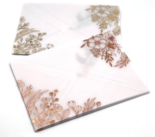 Umschläge mit Gold / Kupfer Applikation