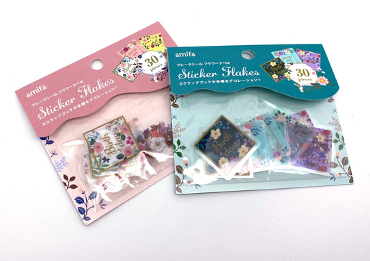 Birthday und Blüten Folien Sticker / Aufkleber je 30 Stück