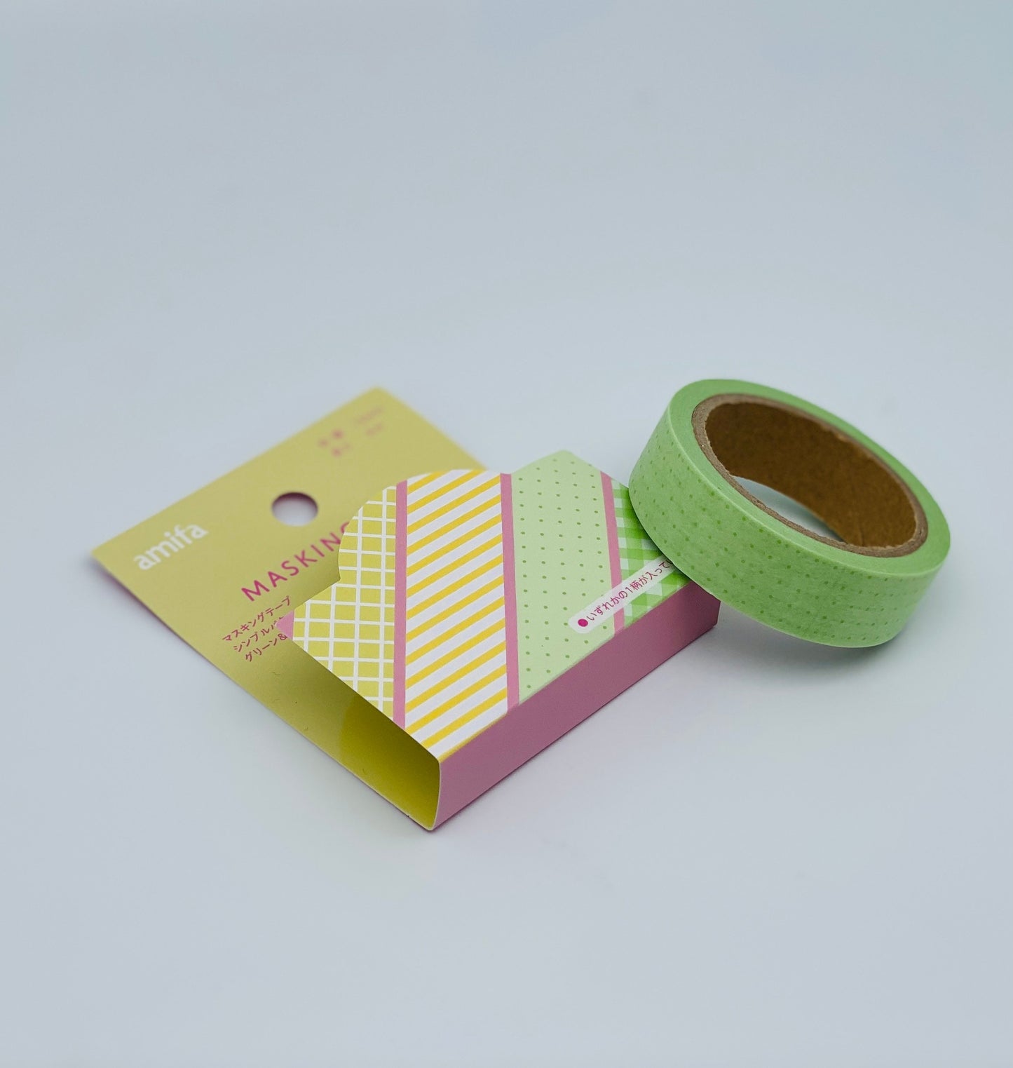 Gelb / Grün Muster Washi Tape 15mm x 8m