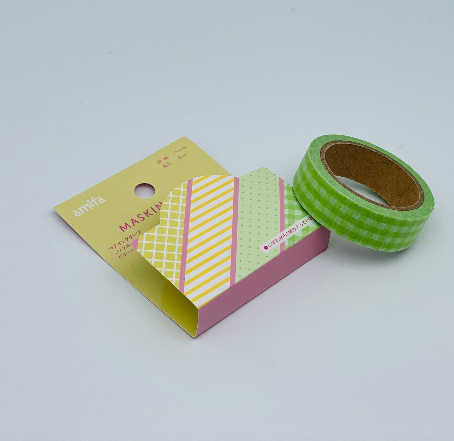 Gelb / Grün Muster Washi Tape 15mm x 8m