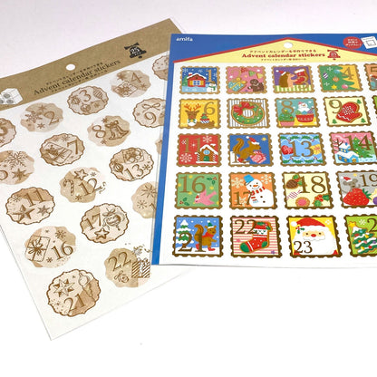 🎄 Adventskalender Aufkleber – 24 Zahlenaufkleber für deinen DIY Adventskalender 🎅