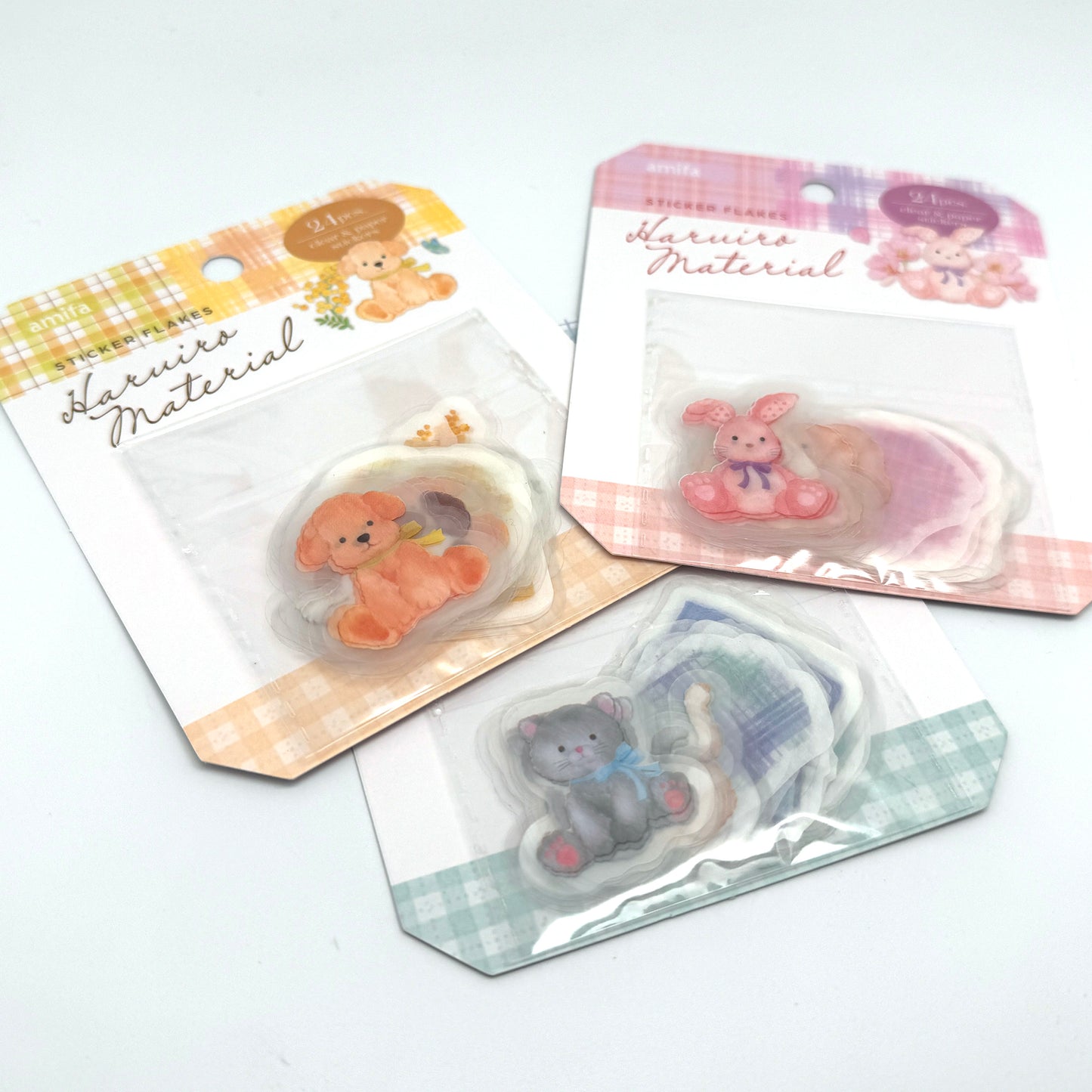 Katze / Hund/ Hasen - Folienaufkleber /Washi EtikettenSticker